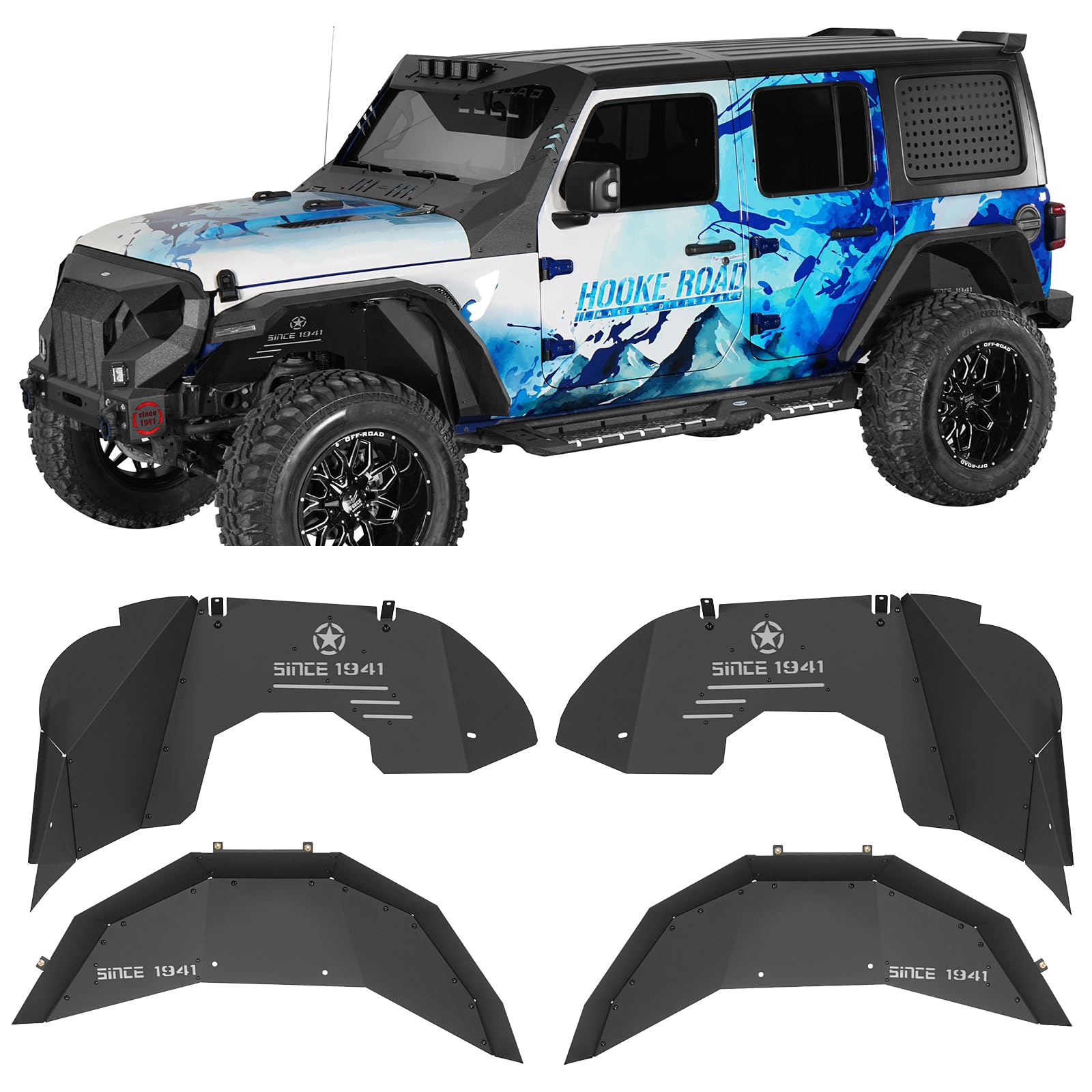 Amazon | Hooke Road Wrangler JL アルミニウム インナー フェンダー