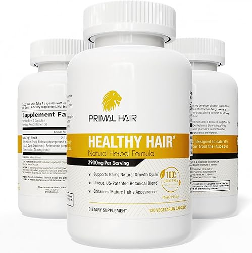 Miniatura 9 de PRIMAL HAIR  Tratamiento para el crecimiento del cabello y la pérdida de cabello suplemento para adelgazar el cabello fórmula patentada clínicamente