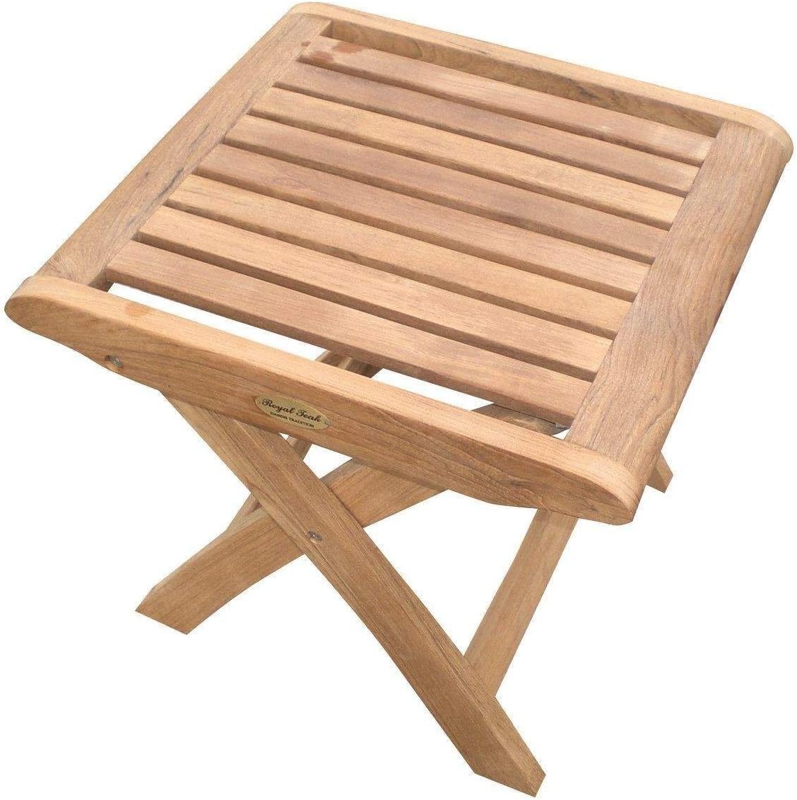 Outdoor Footrest, Kiln-Dried Teak Square Wooden Foot Stool for Patio, Deck, and Poolside, Weather-Resistant Ergonomic Foot Rest (FTSTL)