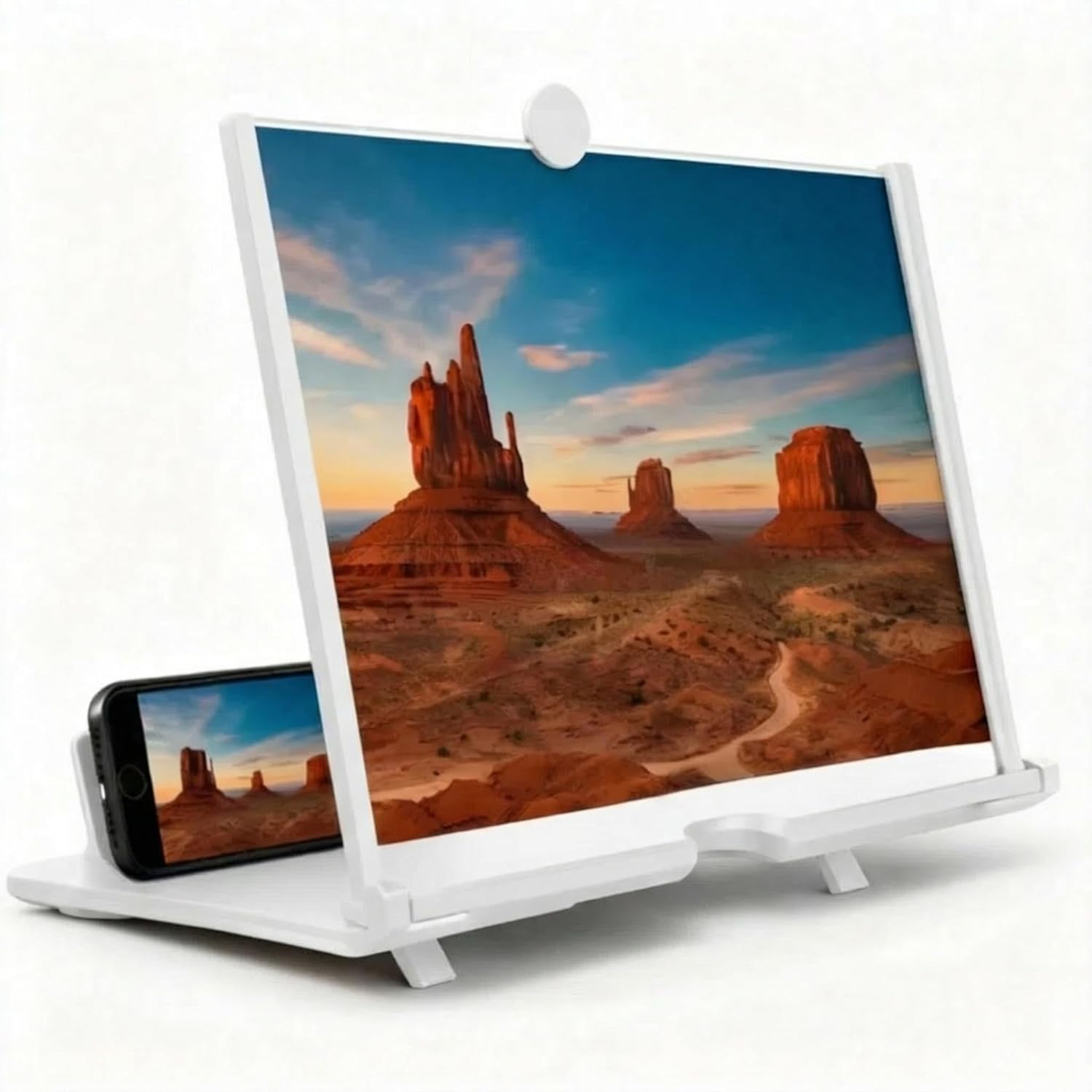 Screen Magnifier for Cell Phone, The high-Definition Large-Screen viewer with a Foldable Stand Provides Eye Protection for Movies and Games. (Red, 16 inch)