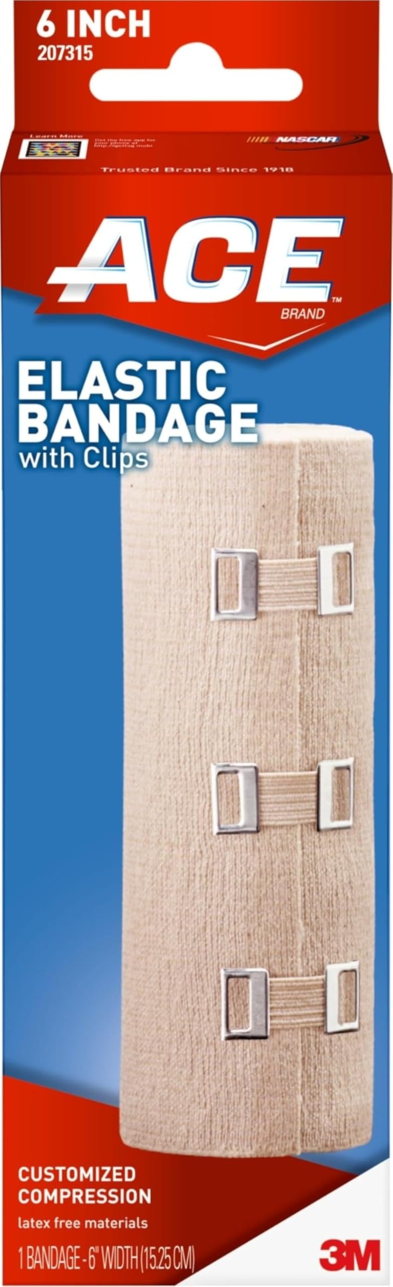 ACE Elastischer Verband mit Clips: 6 in. breite (Beige)