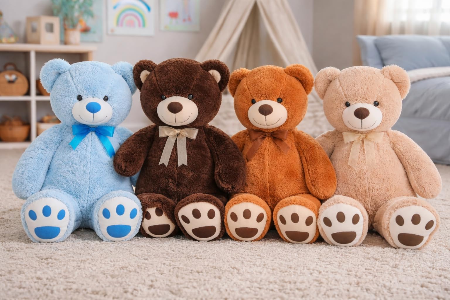 Creaciones Llopis - Oso de Peluche Gigante 100 cm Altura – Peluche XXL Súper Suave – Diferentes Modelos. (Beis) - 3