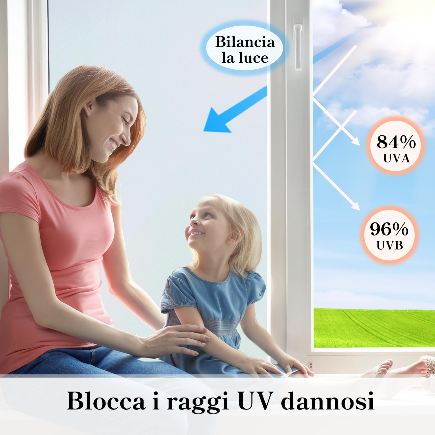 DUOFIRE Pellicola Vetri Pellicola Privacy per Vetri Pellicola Decorativa per Finestre Pellicola Anti-UV (90cm X 300cm, DS001W)