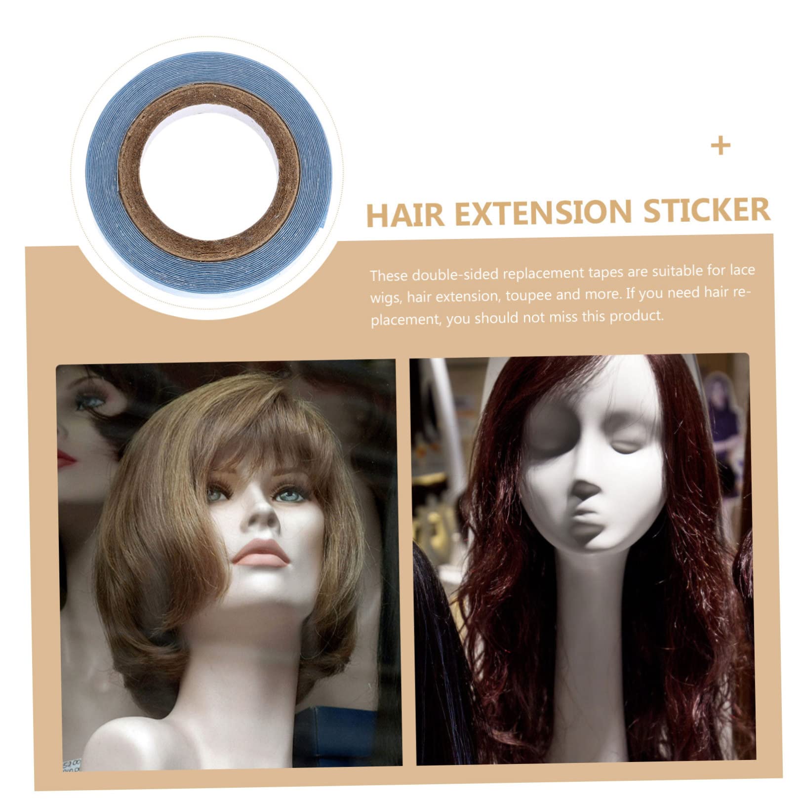 Housoutil 3 Rolls Heavy Duty Double-Sided Tape Adhesive Wig Tape Roll for Hair Extensions 3 Yards