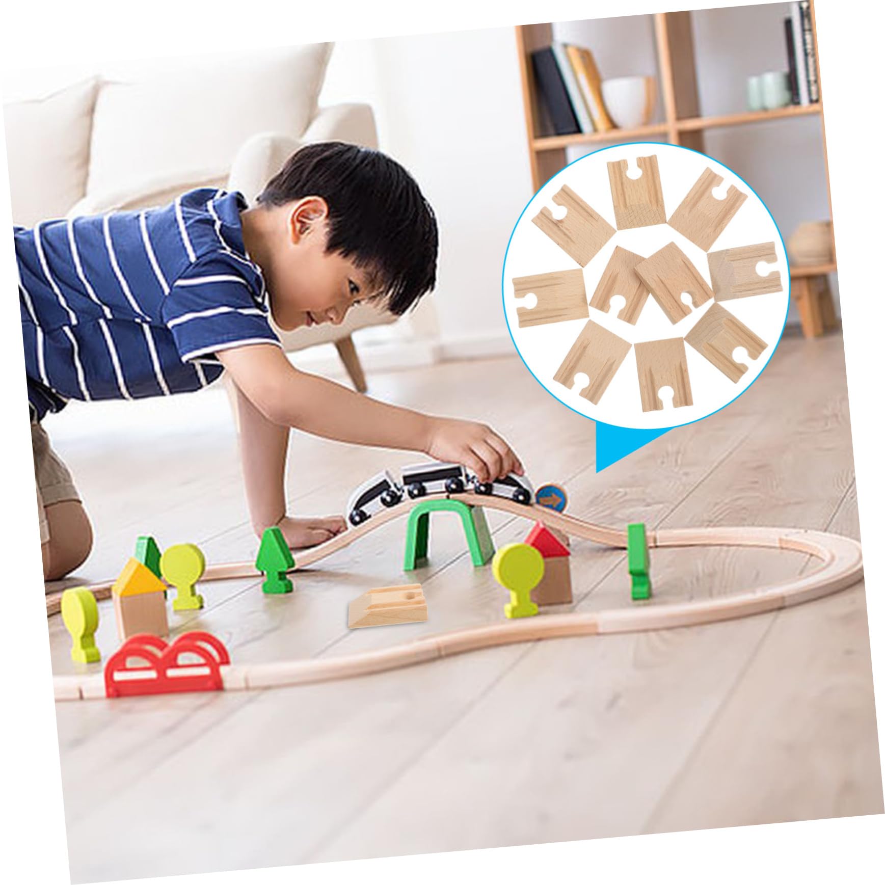 TOYANDONA 40 STK -Bahn-gleis Ersatzteile Für Bahngleise Eisenbahngleis-spielspielzeug Holzbahn Simulationsbahnstrecke Holzeisenbahn-Spielzeug Holzspielzeug Hölzern Zubehör Puzzle