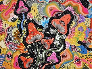 KTHOFCY 5D DIY Diamond Painting Kits for Adults Kids Trippy Mushroom Full Drill Embroidery Cross Stitch Crystal Rhinestone Paintings Pictures Arts Wall Decor Painting Dots Kits 15.7X11.8 in