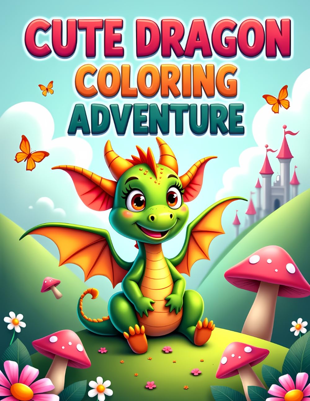 CUTE DRAGON COLORING ADVENTURE: Adorable Dragon Coloring Book for Kids