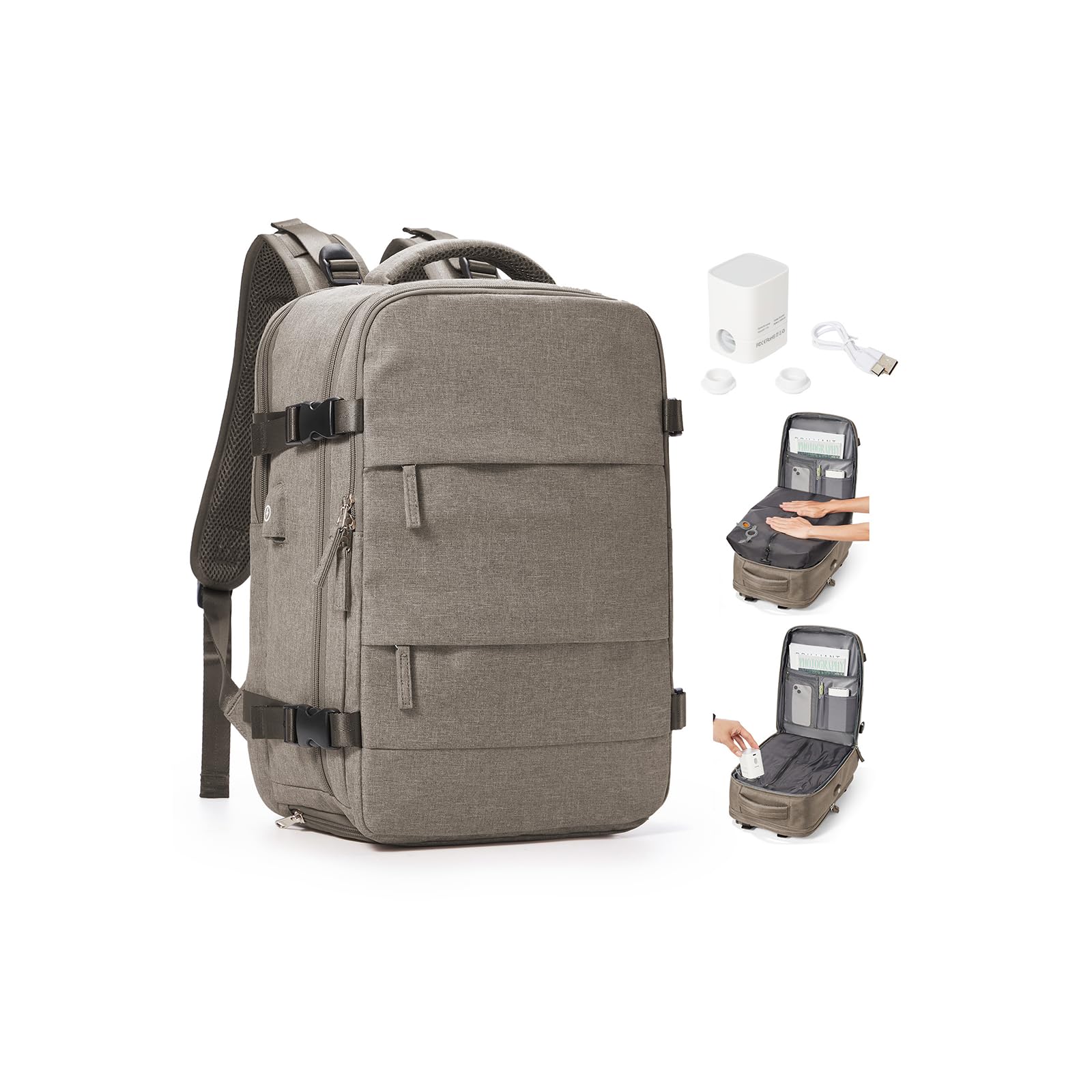 BJLFS Zaino Ryanair 40x30x20 Sottovuoto con pompa Zaino da Viaggio aereo Cabina 40x30x20 Impermeabile Bagaglio a Mano Wizzair Sottovuoto Borse da Cabina per Easyjet 45x36x20 Zaino Airback Donna