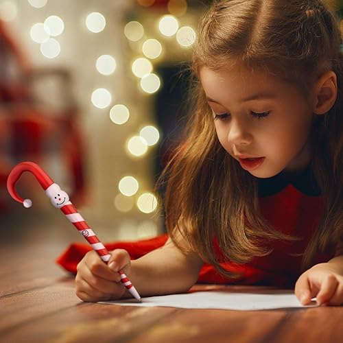 Miniatura 5 de Outus 30 bolígrafos de Navidad a granel, regalos de Navidad en forma de bastón de caramelo, regalos de Navidad para compañeros de trabajo,