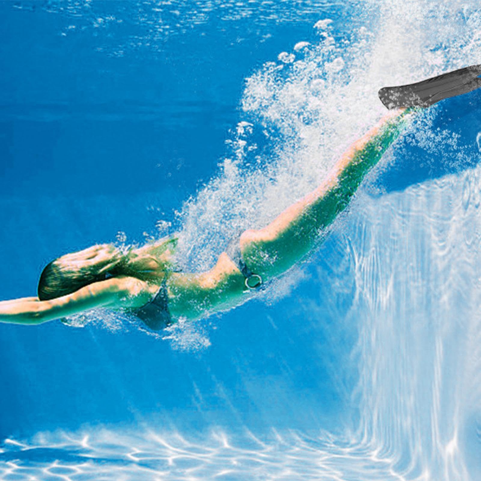 1 par de aletas de natación, aletas de natación de silicona para más fuerza, aletas de natación con bolsillo completo para los pies, aletas de esnórquel antideslizantes, aletas de entrenamiento de
