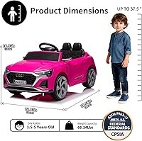 Xinyonxin Licensed Audi SQ8 12V Kids Ride-On Car Pink - Remote Control, LED Lights, Music for Ages 3+