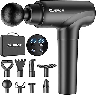 Massagepistole, tiefes Gewebe, Percussion-Rückenmassagegerät für Sportler, Muskelmassagepistole zur Schmerzlinderung, mit 8 Massageköpfen und 20 Geschwindigkeiten (mattschwarz)