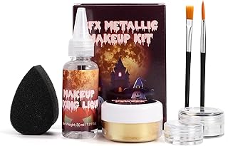 Polvo metálico de maquillaje dorado ultrafino...