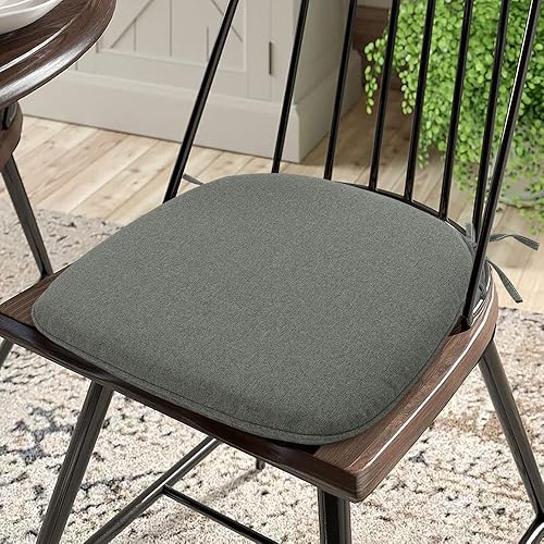 Miniatura 2 de Magpie Fabrics Juego de 2 cojines para sillas de exteriores e interiores de 17 x 16 x 2 pulgadas con lazos, impermeables, para todo tipo de clima,