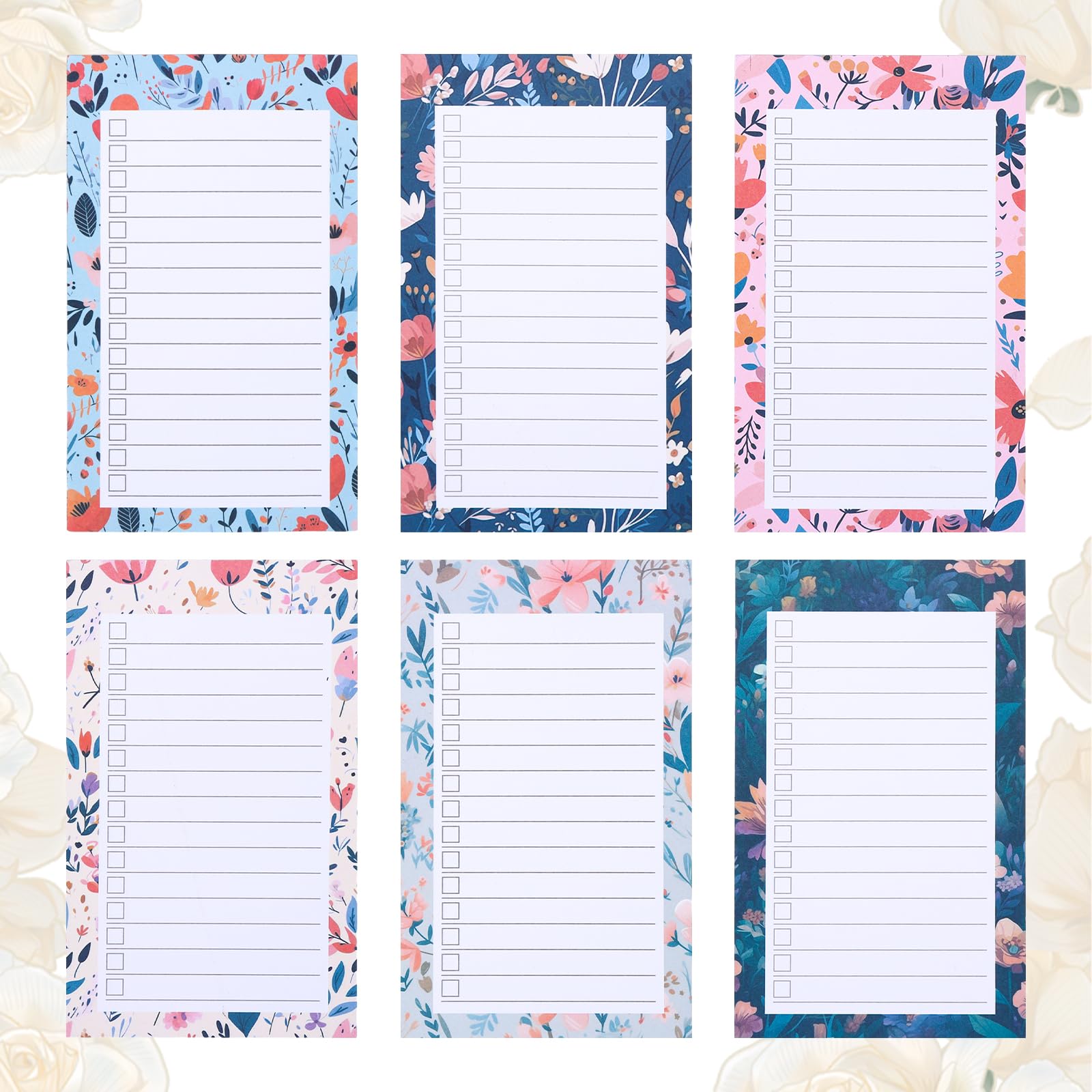 6 Stück Magnetische Notizblöcke Notizblock Memo Pads Magnetisch To-Do-Liste Einkaufszettel Erinnerungshilfe, Notizblock für Spind Kühlschrank To Do Terminerinnerungen Mahlzeitenpläne
