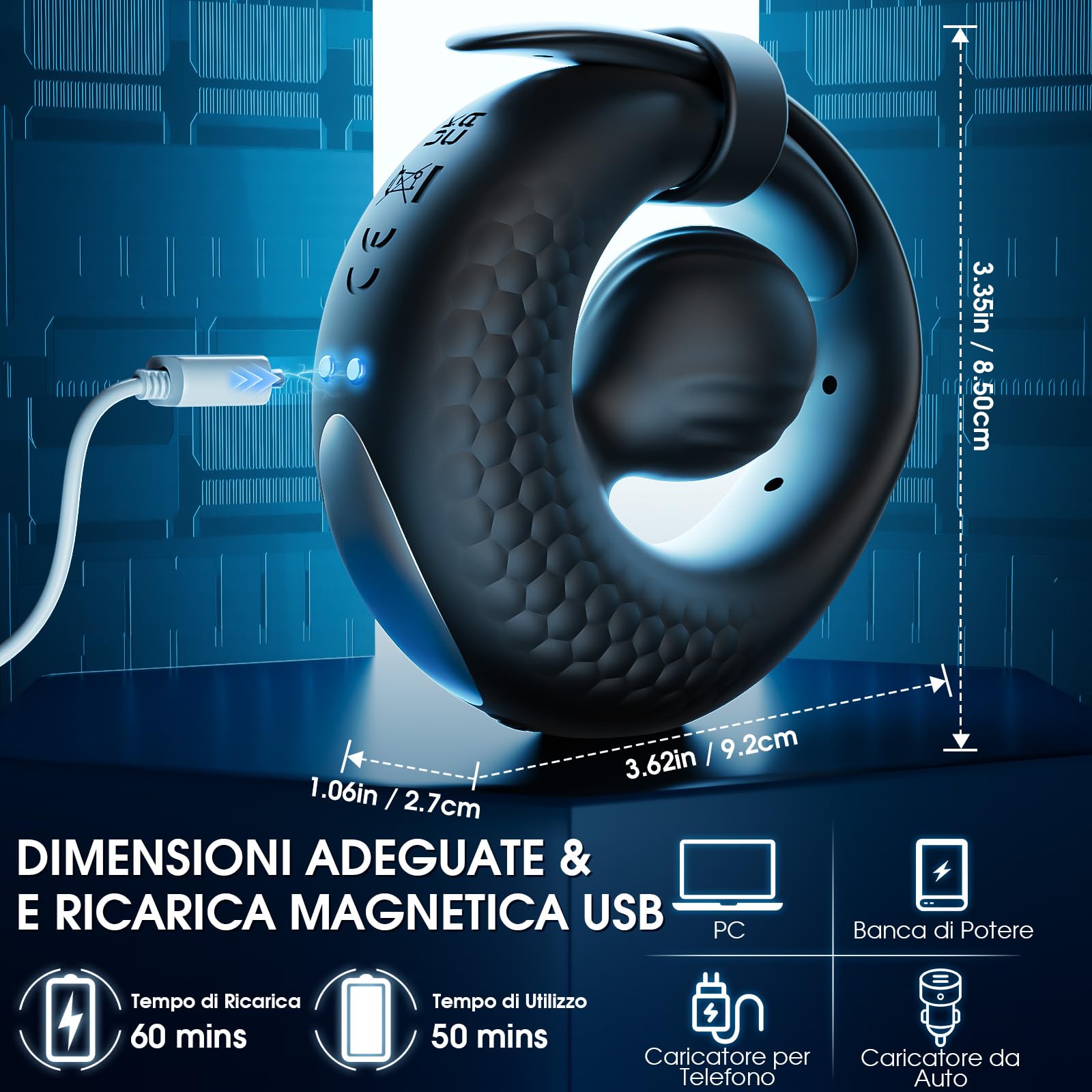 Anello Vibrante per Lei e Lui Sex Toys - Cock Ring Regolabile Anello Pene Vibratore Sexytoysys Uomo con 10 Vibrazioni, APP Stimolatore Pene per Lui in Silicone Vibratori Clitorideo Sexytoysys Coppia
