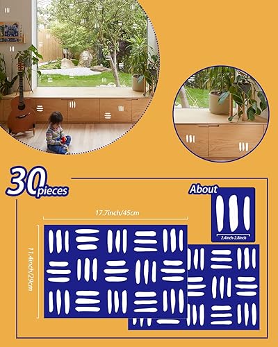 Miniatura 5 de Calcomanías de pared de líneas blancas modernas calcomanías de pared extraíbles estilo bohemio decoración de pared para despegar y pegar arte