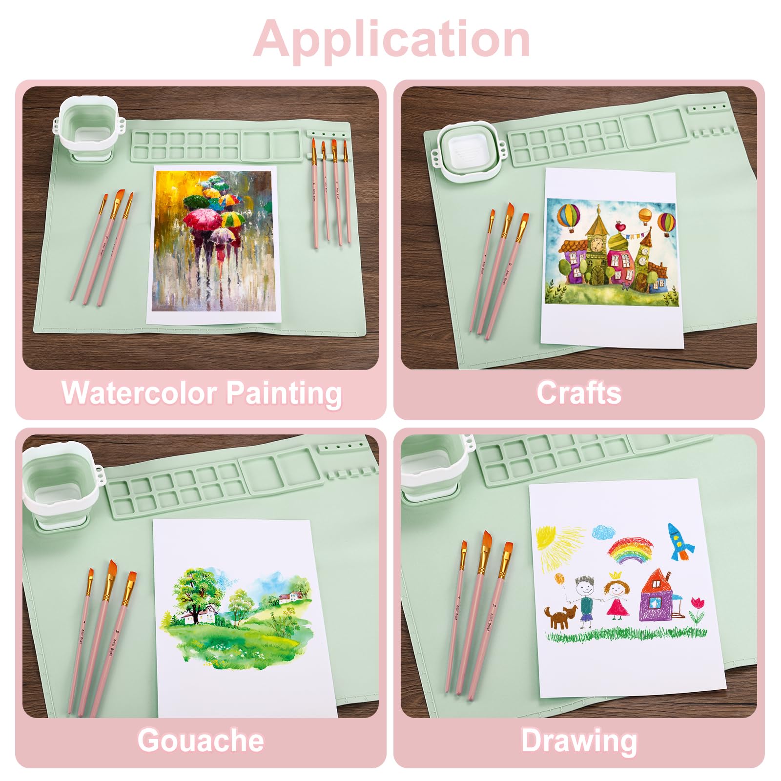 Aazon.co: IYYI Silicone Painting At, Paint At With Cup And Palette