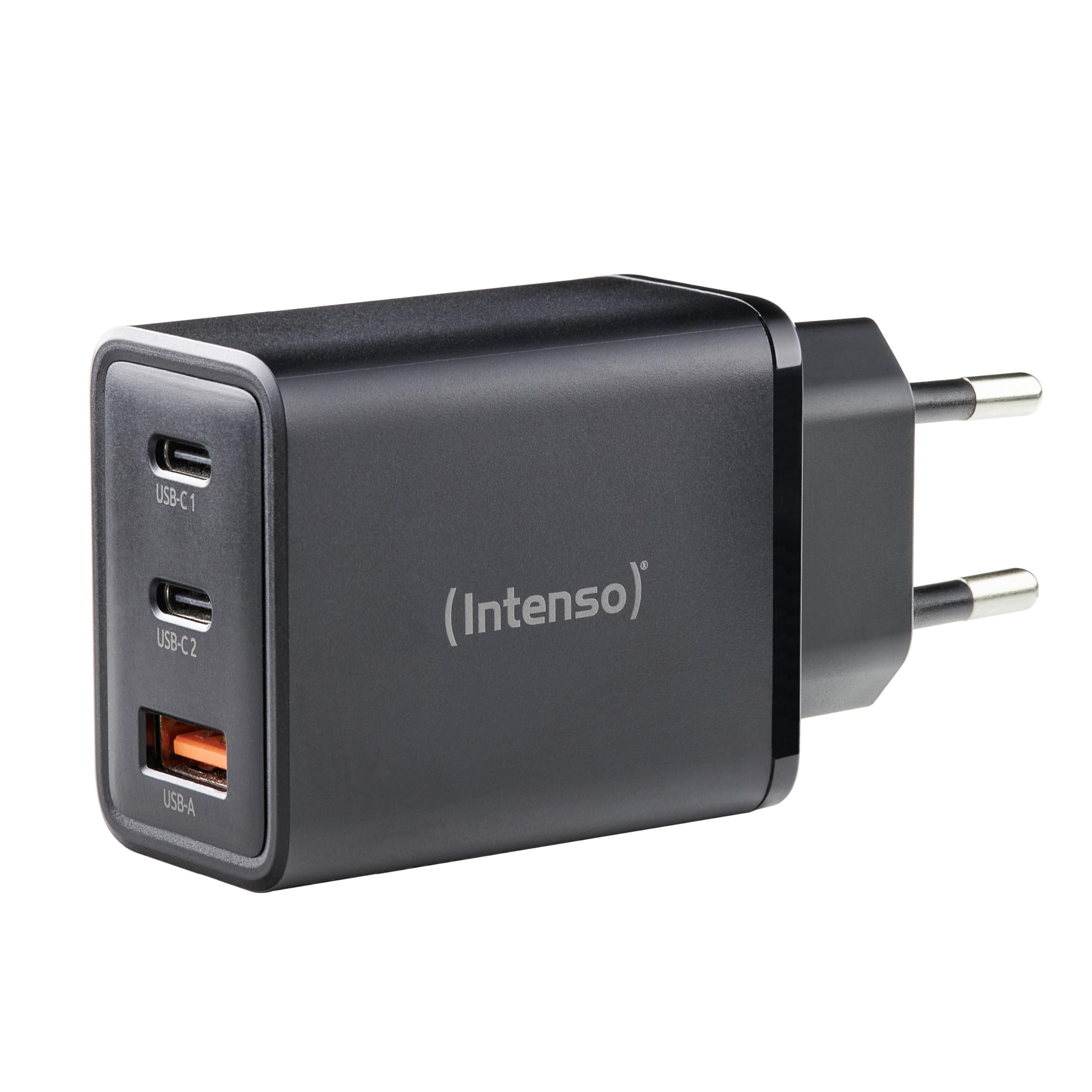 Intenso Power Adapter W65ACC GaN, 65W, Super schnelles Laden, für MacBook, Laptop, iPhone, Samsung Galaxy und mehr, schwarz