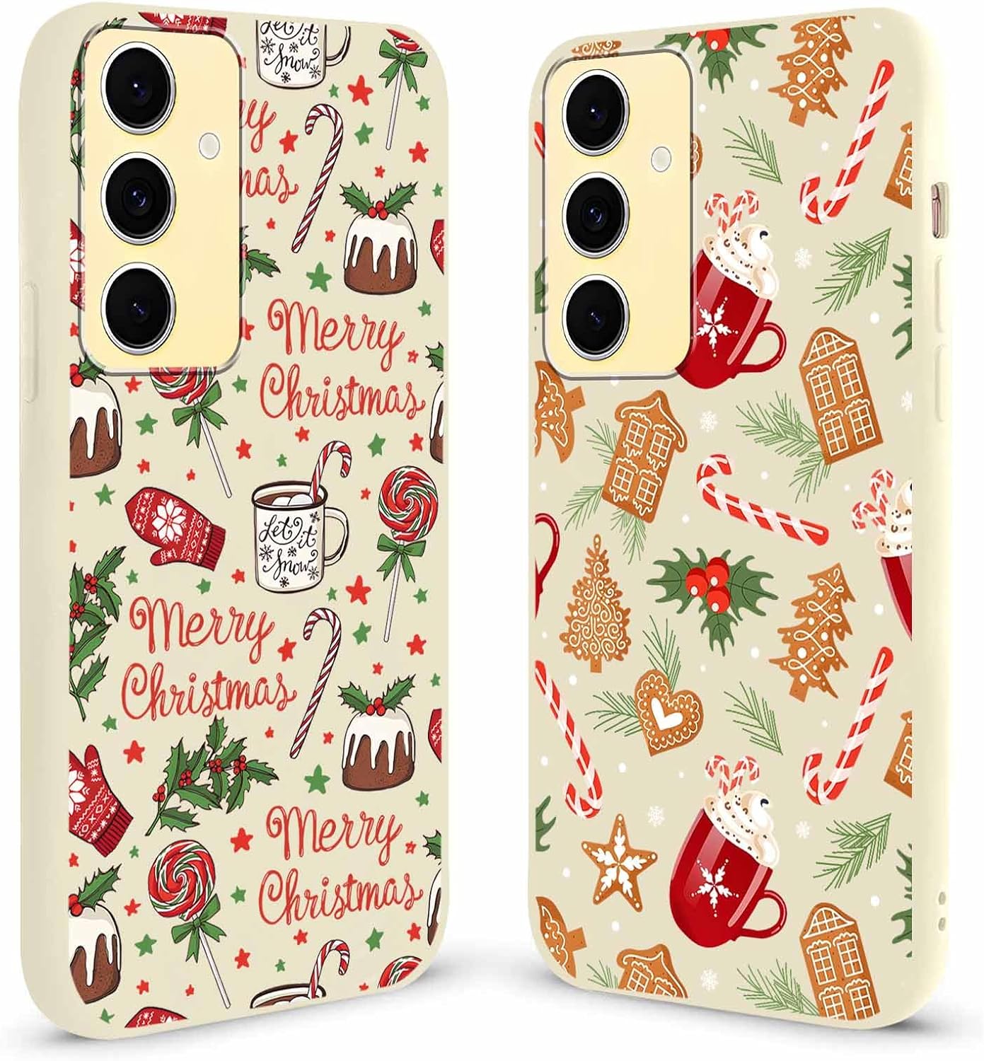 2 Pack Christmas Candy Phone Case for Samsung Galaxy S24 FE 6.7"