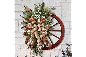 Artificial Christmas Wreath with Pinecones for Holiday Decorations - Perfect for Front...