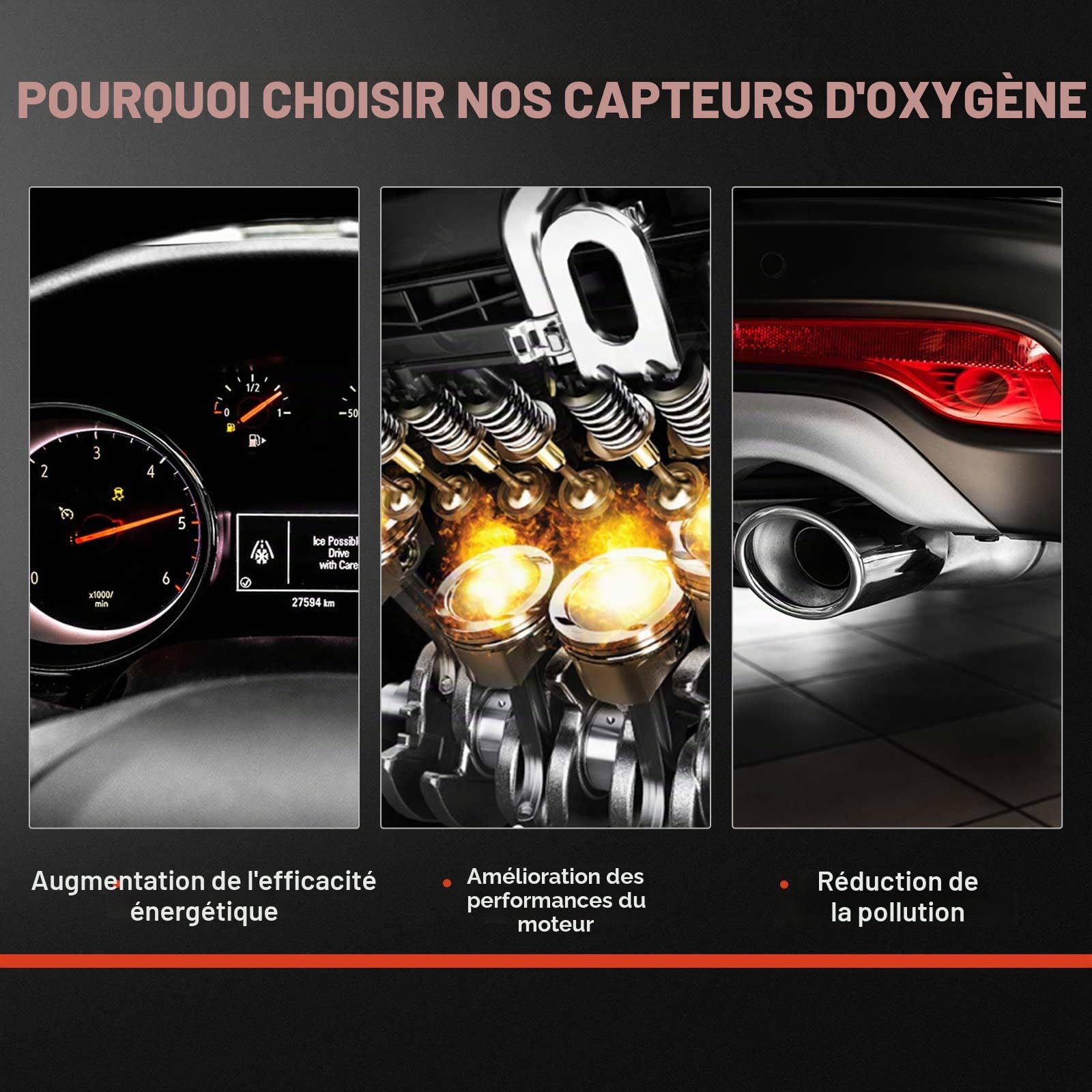 Frankberg Système d'échappement Sonde lambda Sonde à oxygène Arrière | A4535422200; Compatible avec: M.e.g.a.n.e IV Hatchback B9A/M/N, Fortwo Cabriolet 453, Talisman LP, Vesta