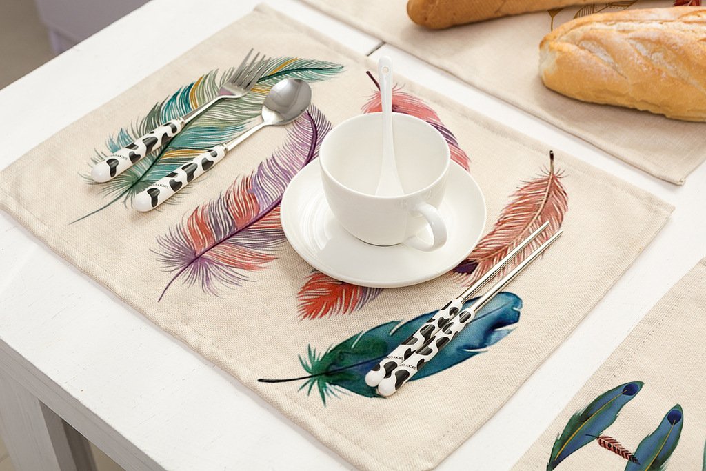 hacaso 6ピースコットンリネンプレースマット ランチョンマット