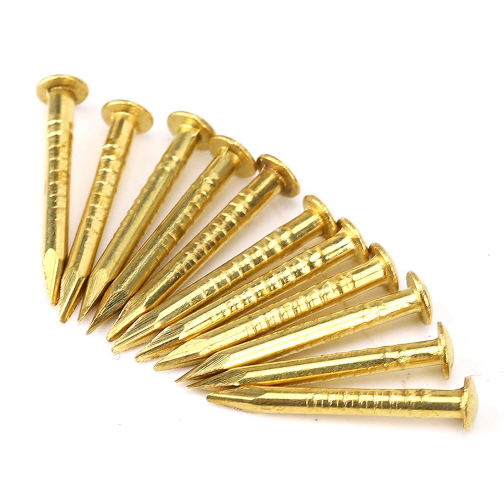 Cocoarm 100 Uds. Accesorios de Hardware de Latón para Clavos de Cabeza Redonda, Fácil Instalación Duradera para Reparación de Muebles, 10mm, 15mm, 18mm y 22mm (15 mm de largo)