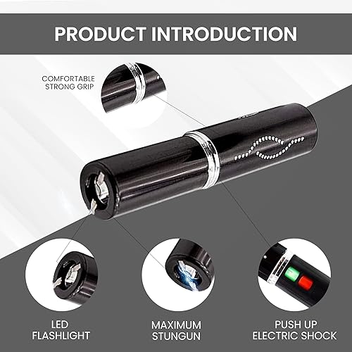 Miniatura 2 de Pistola aturdidora de lápiz labial para mujer, diseño recargable de seguridad para protección personal, color negro (ADS-100)