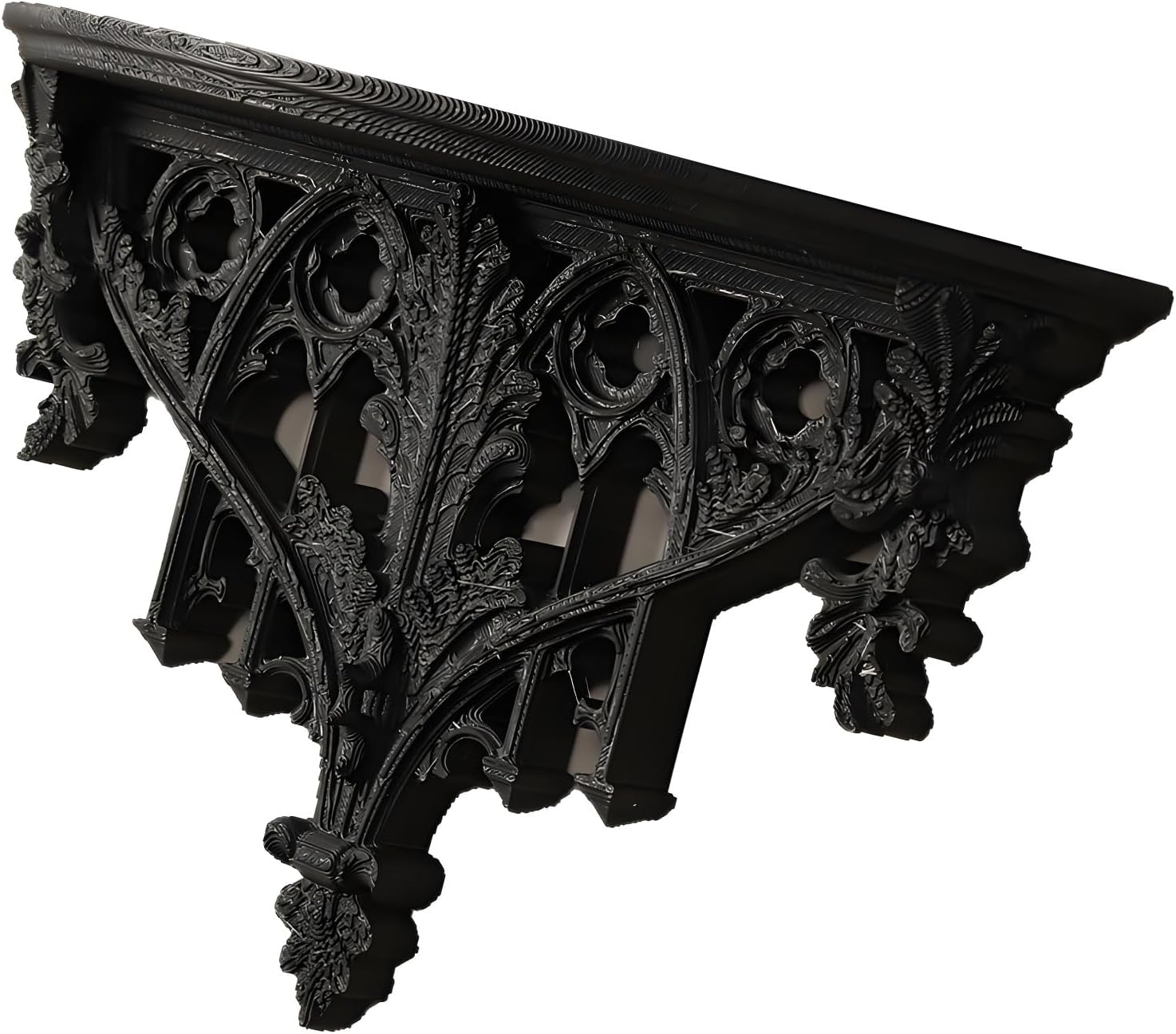 Wall Mount Shelf with Intricate Floral Carving Design Floating Organizers for Living Room Bedroom Decors Wall Mounted Shelf