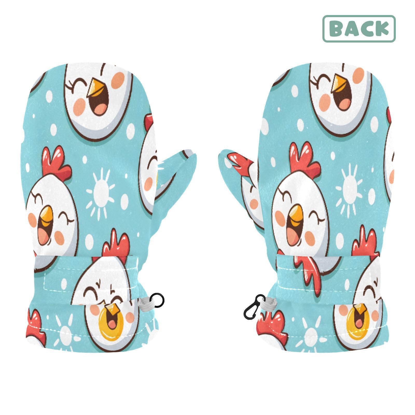 Kid's Winter Gloves Children Warm Gloves Chicken Face for Boys Girl Age 2-4 Years