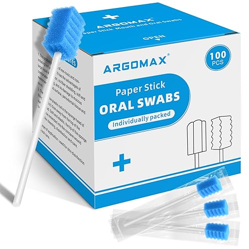 Miniatura 8 de ARGOMAX Hisopos bucales desechables, hisopos orales de papel, hisopos de esponja dental sin olor envueltos individualmente para limpieza bucal y