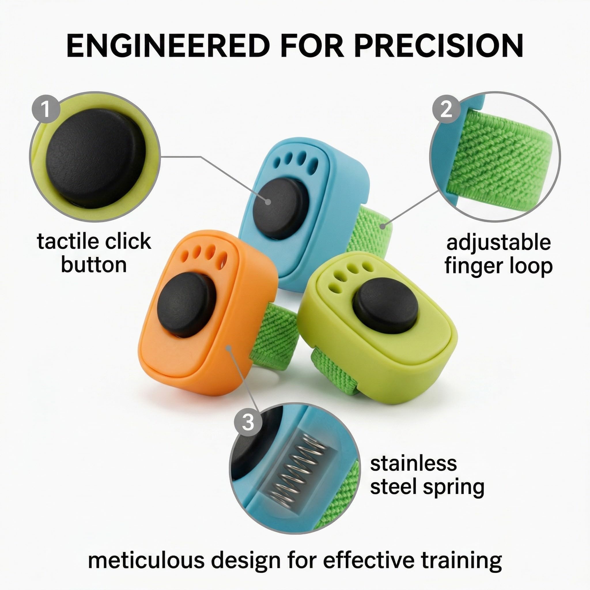 3 Pezzi Clicker per Cani Clicker Addestramento Cani Formazione Clicker, Clicker con Anello per Cane Gatto Cavallo Accessorio Pratico per l'Addestramento di Cani Gatti e Cavalli