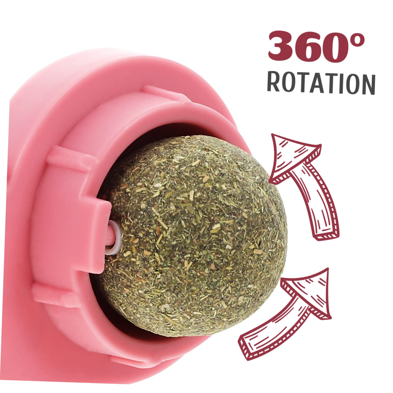 Kisangel 4piezas Pelota De Catnip para Gatos Interactiva Juguete para Mascotas Snack y Limpieza Pared para Gatos Pequeños y Gatitos