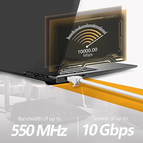 Miniatura 6 de Cable Ethernet de 25 pies para Cat5E/Cat6, cable de red Cat6 de 10 Gbps 24 AWG, cable de enterramiento directo, UTP, LLDPE, cable LAN de conexión