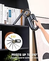 Vista 2 de Fanttik Fold V10 Ultra Deluxe Handheld Vacuum Cordless, 17kPa Suction Power, Charging Base, Pivot Nozzle, Up to 35 Mins Runtime, Smart LED Display