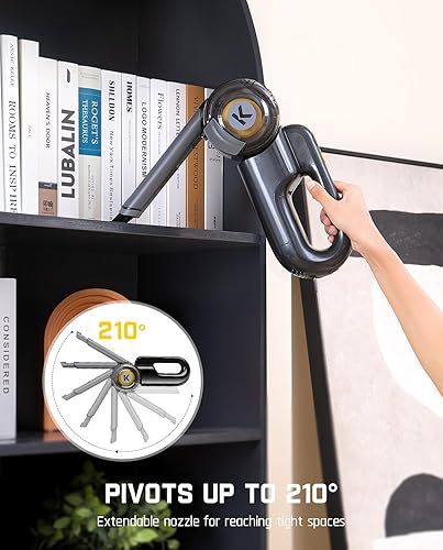 Miniatura 2 de Fanttik Fold V10 Ultra Deluxe - Aspiradora de mano inalámbrica, potencia de succión de 17 kPa, base de carga, boquilla giratoria, hasta 35 minutos