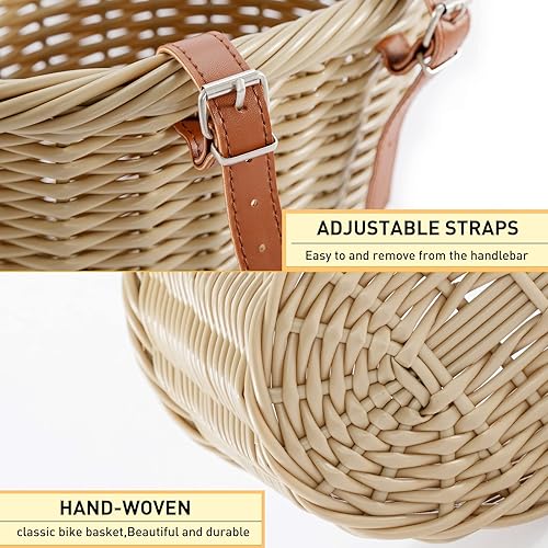 Miniatura 3 de ZUKKA - Canasta de almacenamiento para manubrio delantero para adultos, impermeable, con cintas de piel, accesorio para bicicleta