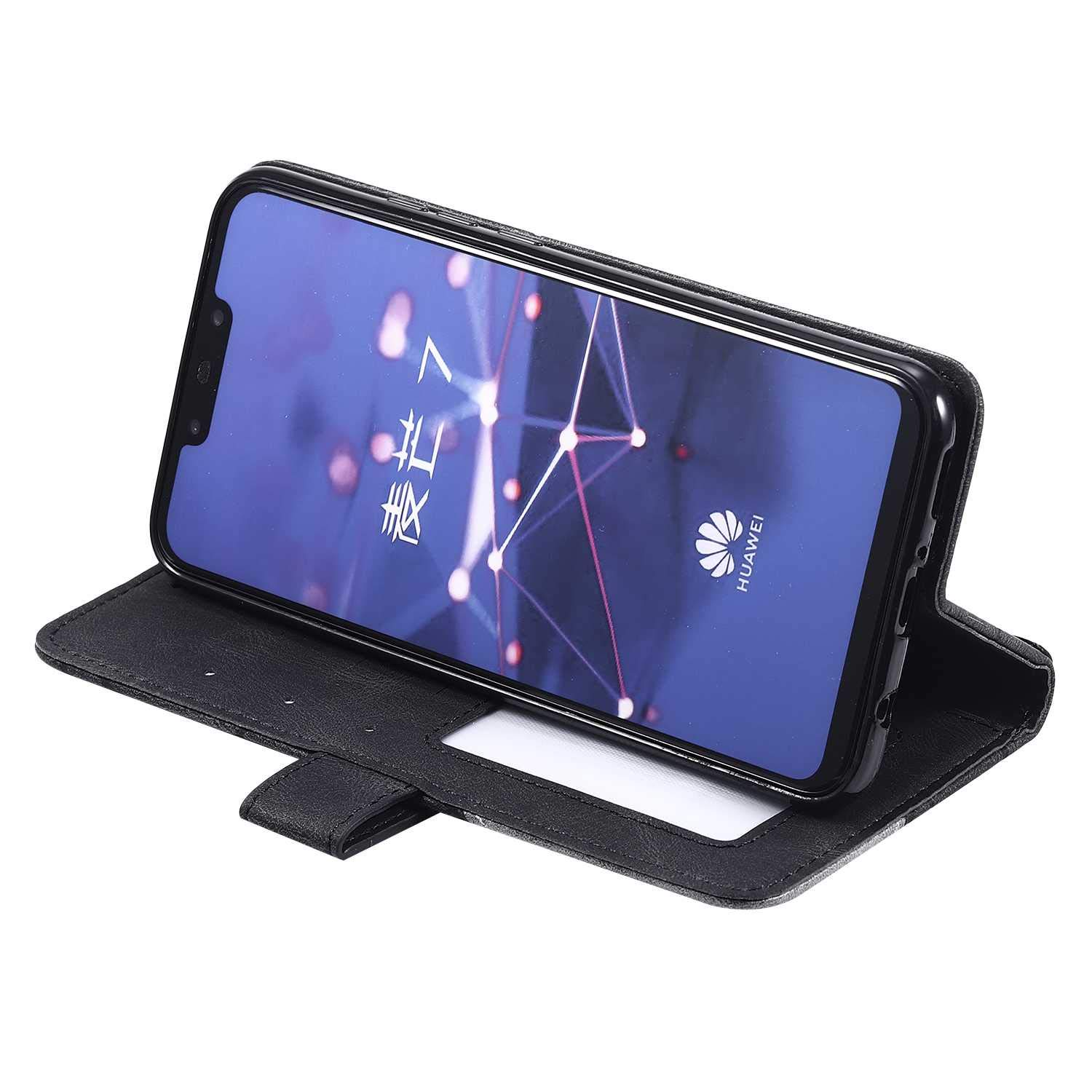 Asuwish Cover per Huawei Mate 20 Lite con Cordino e Pellicola Vetro Temperato Supporto Regolabile Pelle Portacarte Portafoglio Custodia per Hawaii