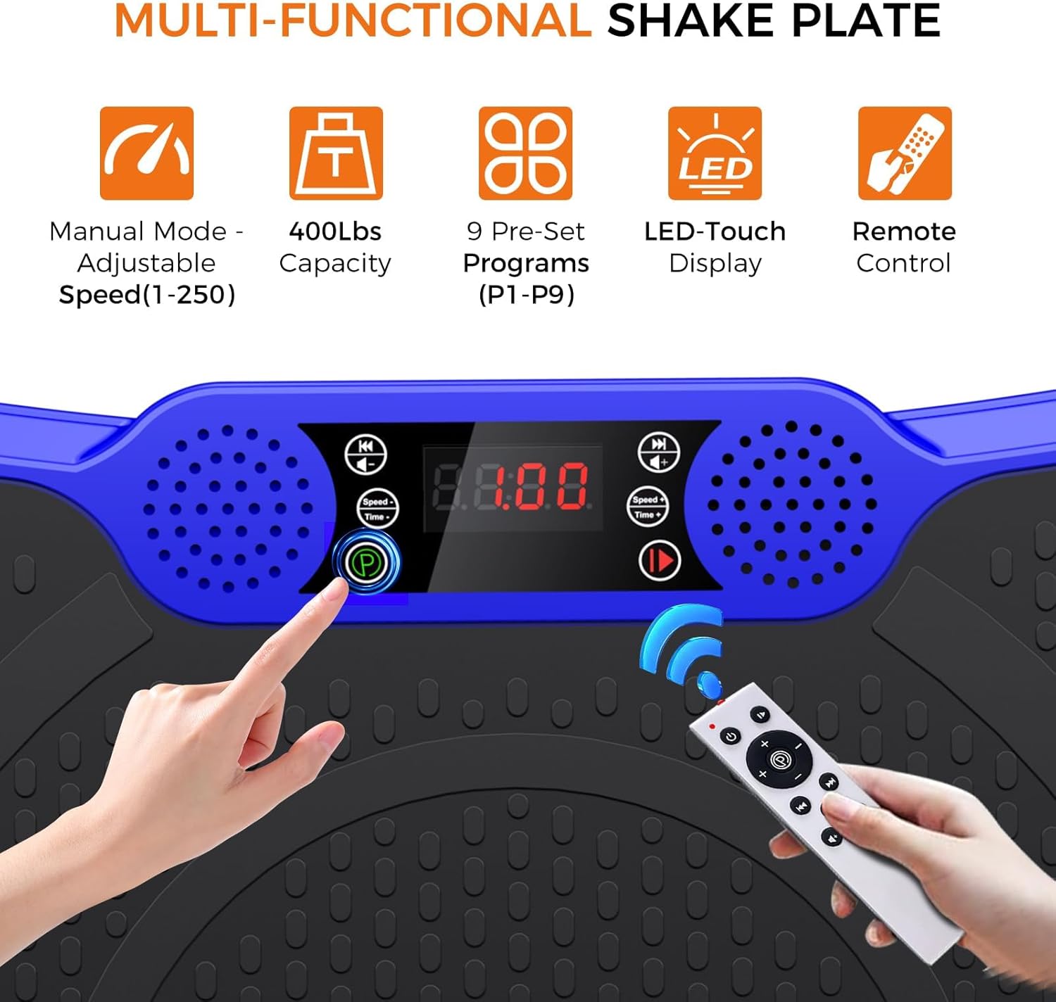 Vibration Plate Exercise Machine,Vibrating Platform for Lymphatic Drainage with 250 Speeds,450 lbs Weight Capacity,Vibrated Plates for Weight Loss,Full Body Workout Equipment for Fitness at Home
