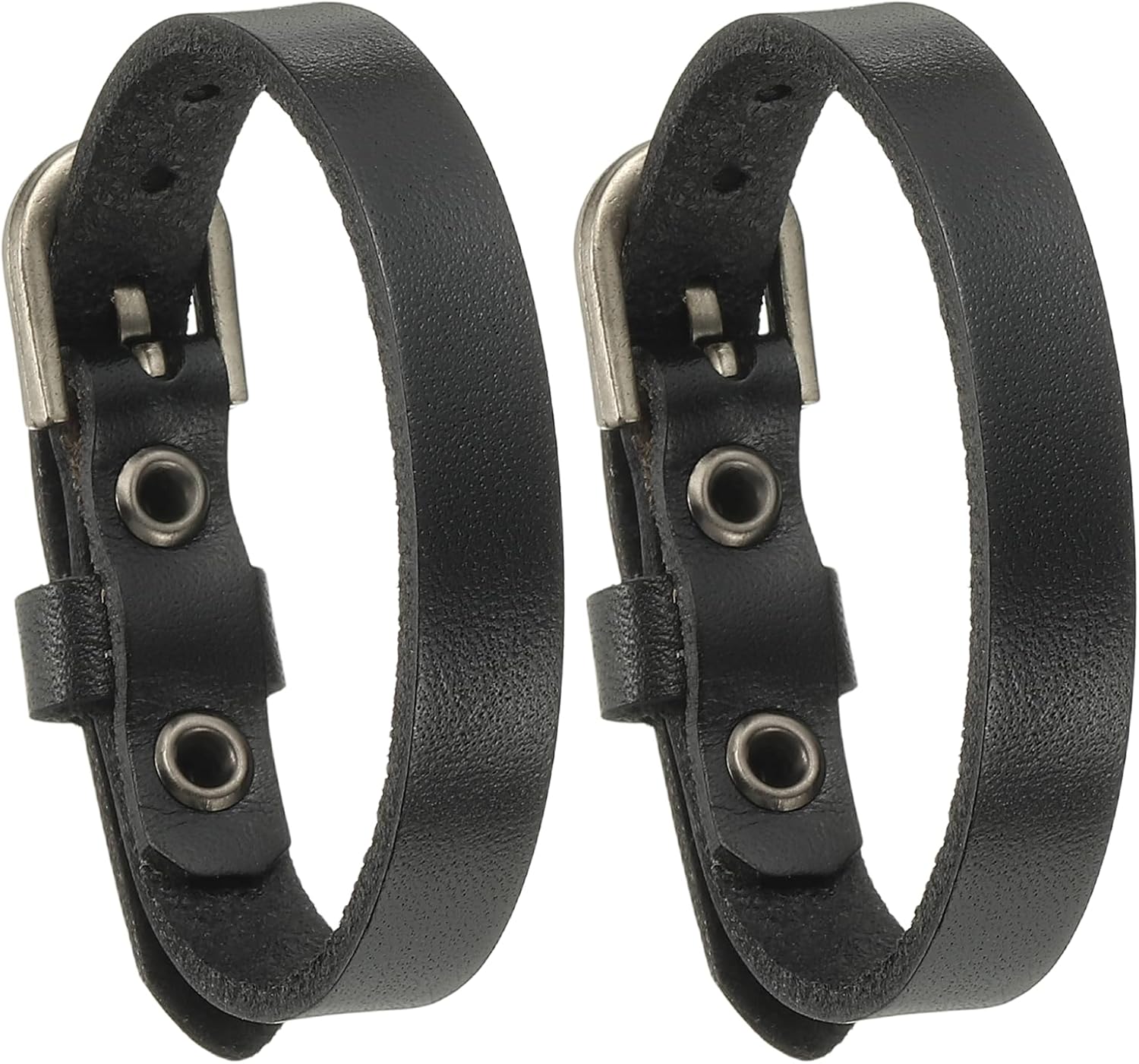PATIKIL Leather Belt Bracelet, Men Thin Buckle Wristband Buckle Wristband for Women Vintage Cuff Leather Bracelet
