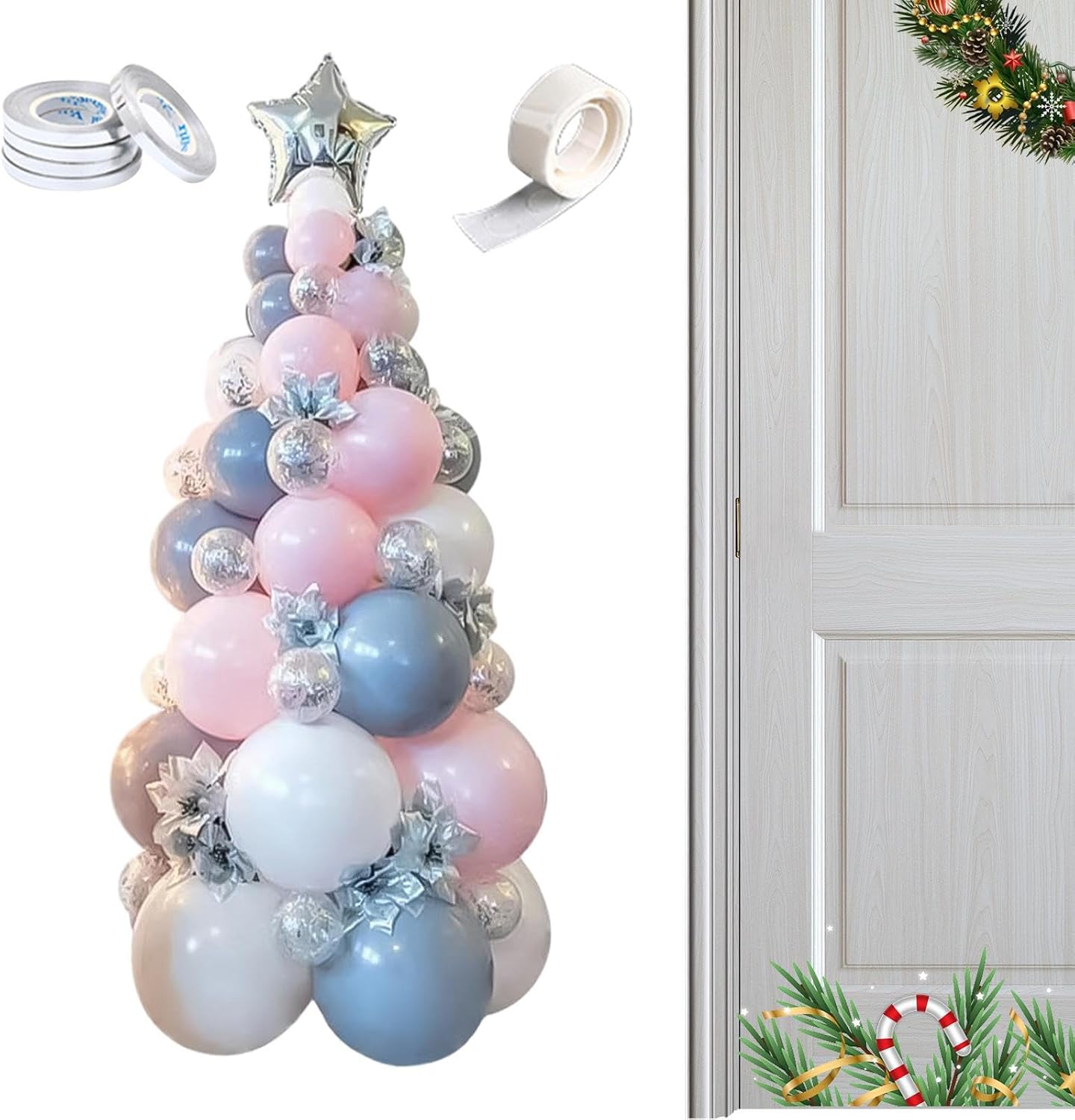 Christmas Tree Balloon Arch Kit Tree/Arch Foil Balloons with Stars