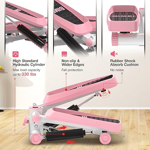 Miniatura 4 de Steppers for Exercise, Mini Stepper Machine with Resistance Bands & Calories Count, Stair Steppers for Exercise 330 lbs Weight Capacity, Portable