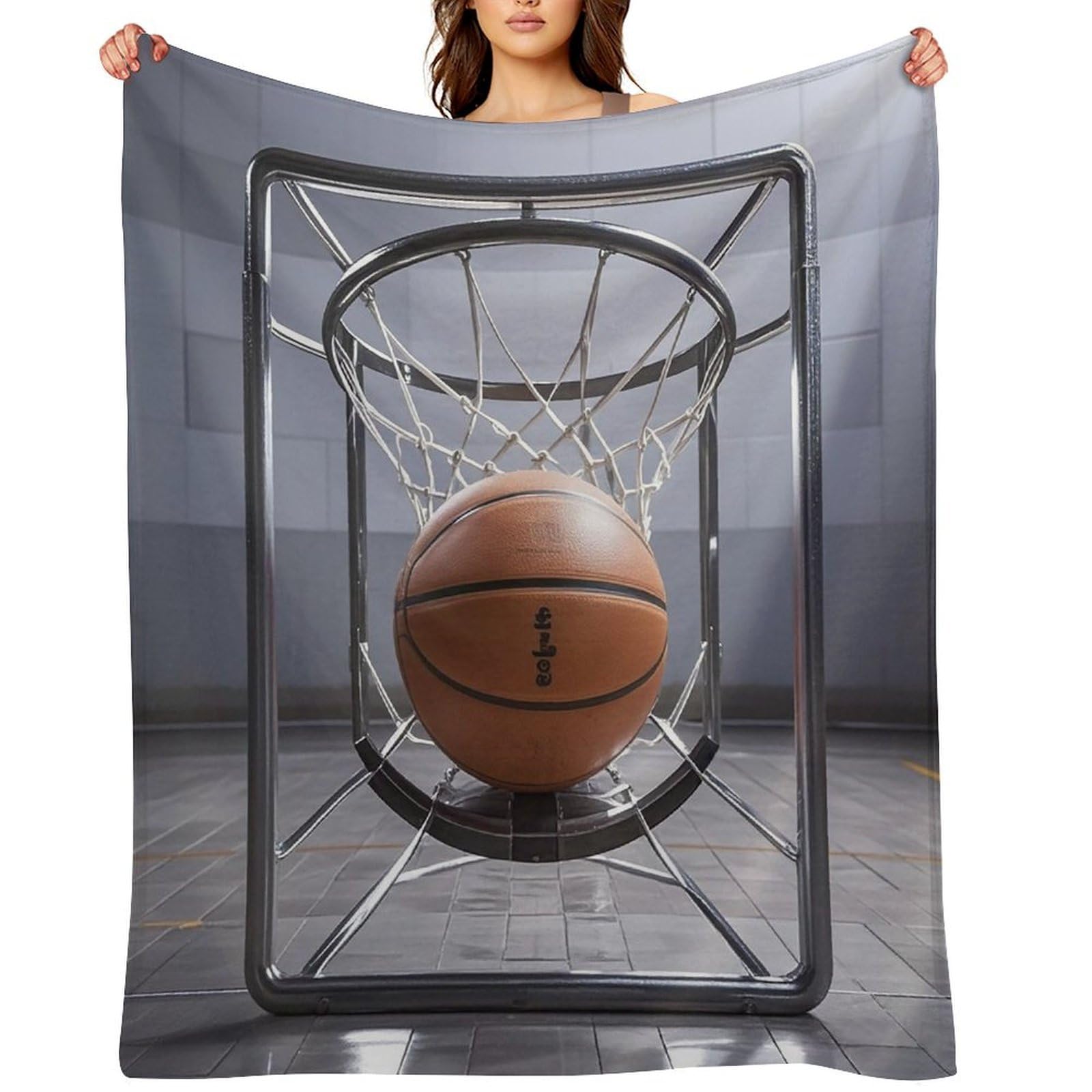 Flannel Basketball Throw Blanket for Couch Super Soft Fuzzy Cozy Flannel Blankets No Shed No Pilling FAnti-Static Winter Bed Blanket Decorative and Giftable Blankets