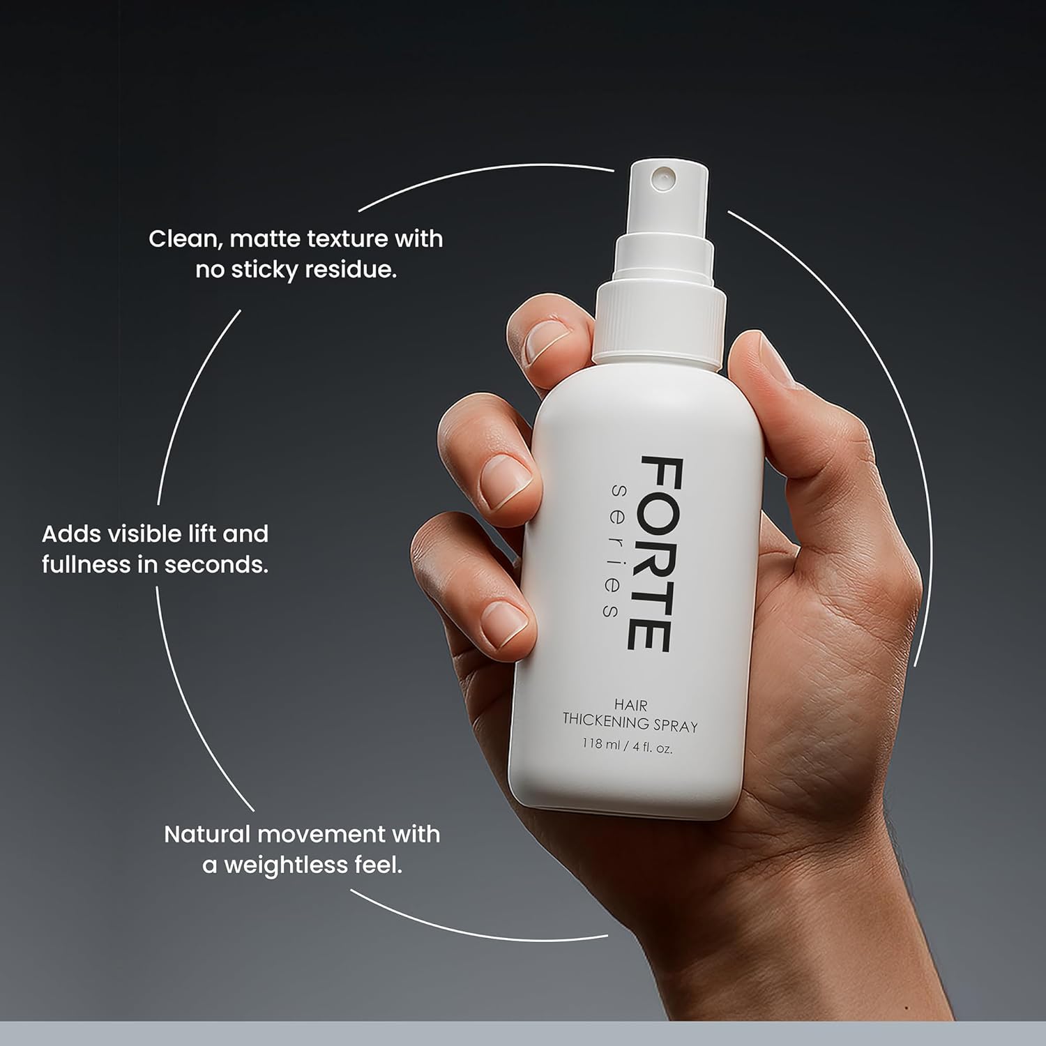 Hair Thickening Spray by Forte Series | Men's Hair Volume Spray | Hair Volumizer with Biotin Peptide Complex | Pre-Styler Hair Thickener, Volumizer, and Spray Texture Pump, (4 oz) - Image 4