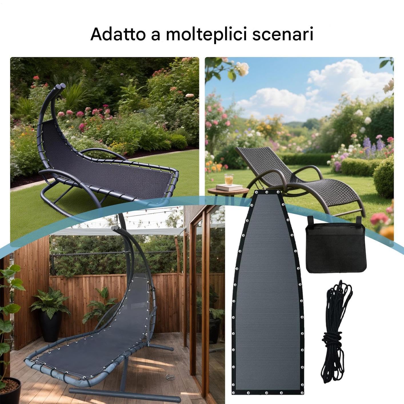 Generico Tessuto Di Ricambio Per Amaca | Rivestimento Di Ricambio Per Sedia A Dondolo - Cuscino Sostitutivo Per Interni Esterni Giardino Balcone Angolo