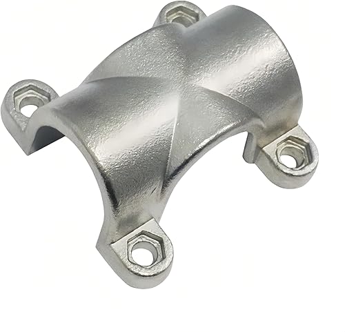 Miniatura 4 de Keehui Grado marino 316 acero inoxidable montaje en tubo pasamanos Abrazadera de tubo cruzado para tubo de 1 pulgada (2 juegos)