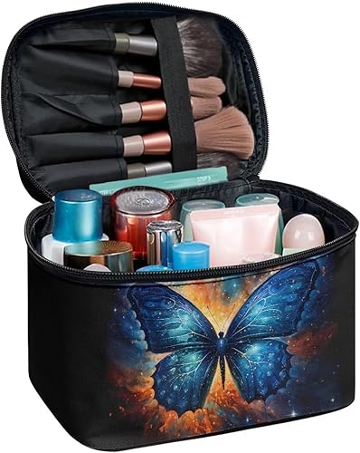 Vista 70 de doginthehole Bolsa de maquillaje, bolsa de cosméticos de viaje, bolsa de aseo portátil grande, organizador de accesorios para mujeres y niñas