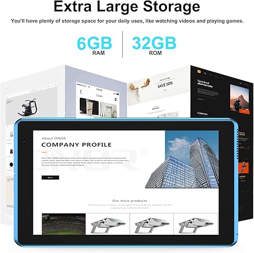 Miniatura 5 de YQ10SGOLD Tablet Android 13 de 10.1 pulgadas con 6 GB de RAM, 64 GB de ROM, cámaras duales, teclado 2 en 1, funda plegable, GPS