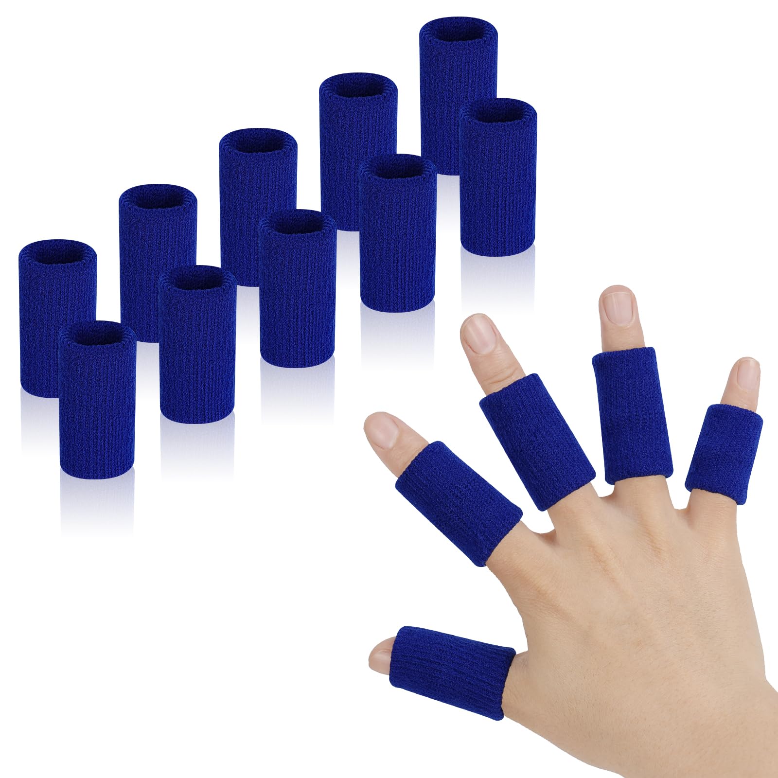 AYBUY Protector de Dedos Mano, 10 Piezas Soporte Protector de Dedos Elástico, Fundas de Compresión, Deportivos Protectores de Dedos, Fundas de Dedos para alivio lesiones deportivas, Negro — view 9